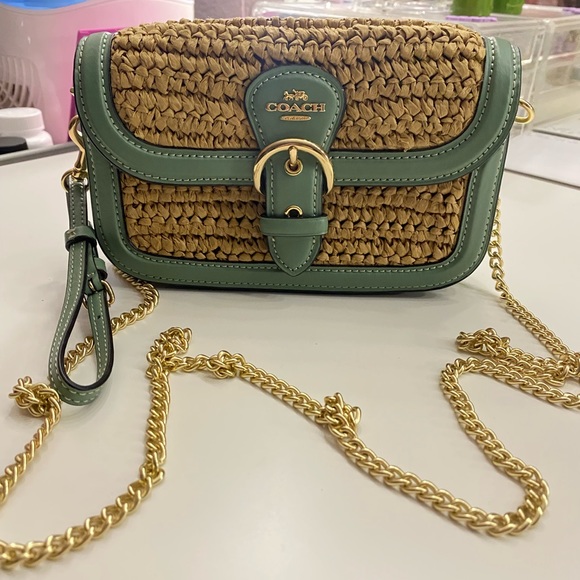 Coach Handbags - Coach raffia crossbody/ wristlet
